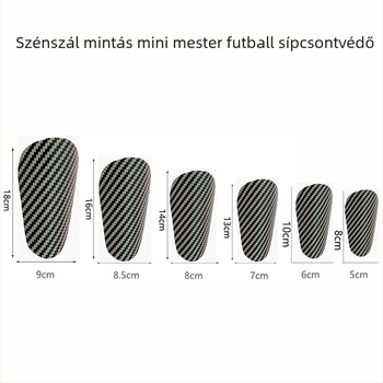 Futballhoz készült karbon rost mintázatú lábszárvédő, műanyagból, mini/master modell, felnőtteknek és gyerekeknek, futáshoz, kerékpározáshoz és lábvoliba alkalmas