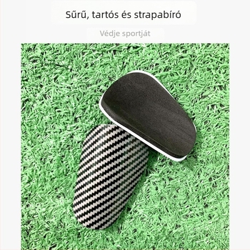 Futballhoz készült karbon rost mintázatú lábszárvédő, műanyagból, mini/master modell, felnőtteknek és gyerekeknek, futáshoz, kerékpározáshoz és lábvoliba alkalmas