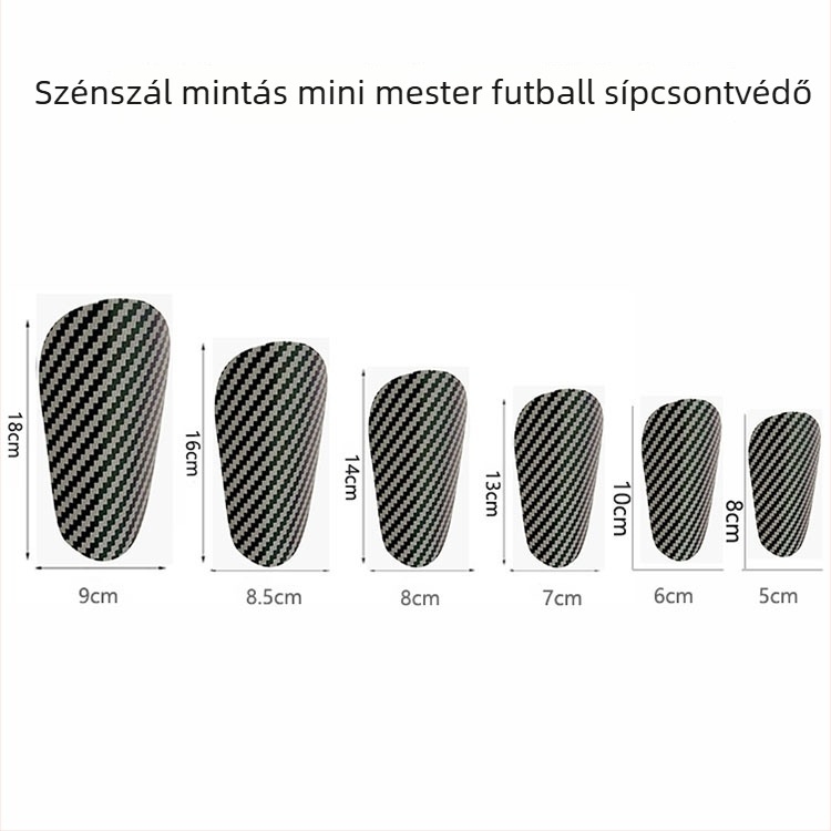 Futballhoz készült karbon rost mintázatú lábszárvédő, műanyagból, mini/master modell, felnőtteknek és gyerekeknek, futáshoz, kerékpározáshoz és lábvoliba alkalmas
