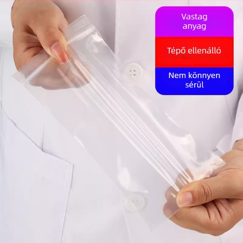 Önzáró, átlátszó PE zacskó mobiltelefon-kiegészítőinek csomagolásához (Anyag: PE; Márka: First Benefit; Cél: mobiltelefon-kiegészítők csomagolása)