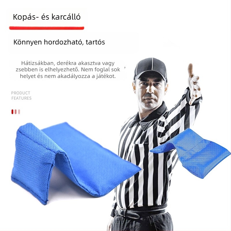  Büntetőzászlók és kék bírói babzsákok futball- és egyéb labdajátékok edzéséhez