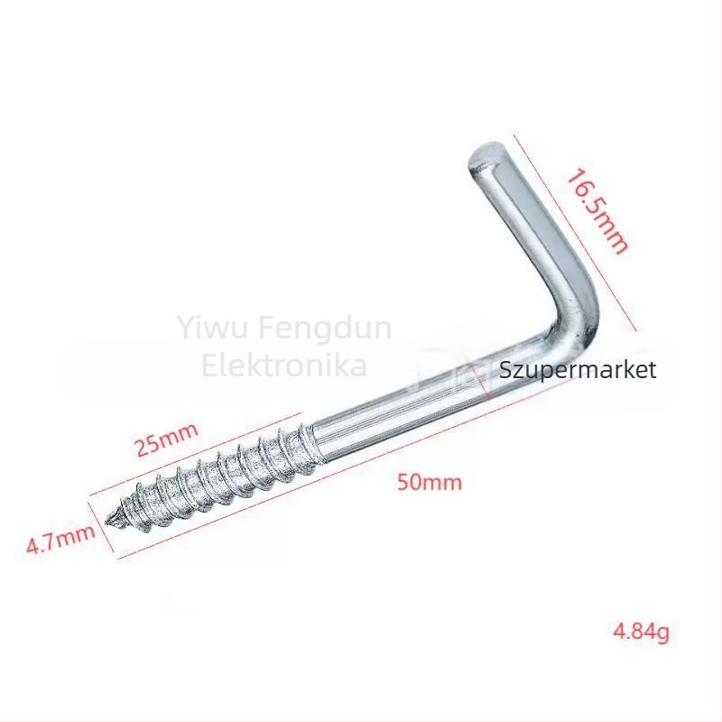 L-formájú csavaros horog