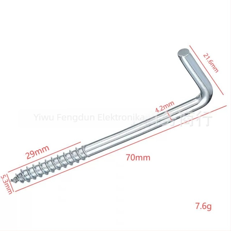 L-formájú csavaros horog