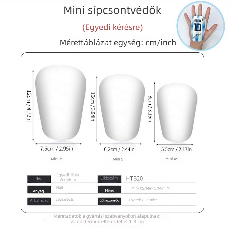 Gyerekeknek mini futball sípcsontvédő vastag belső betéttel, PU anyag, testre szabható
