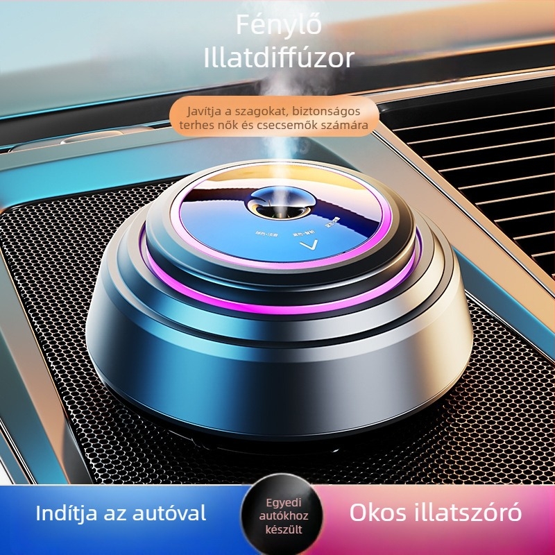 Autó aromaterápiás diffúzor, fémes kivitel, elektronikus permetezés — Hanna