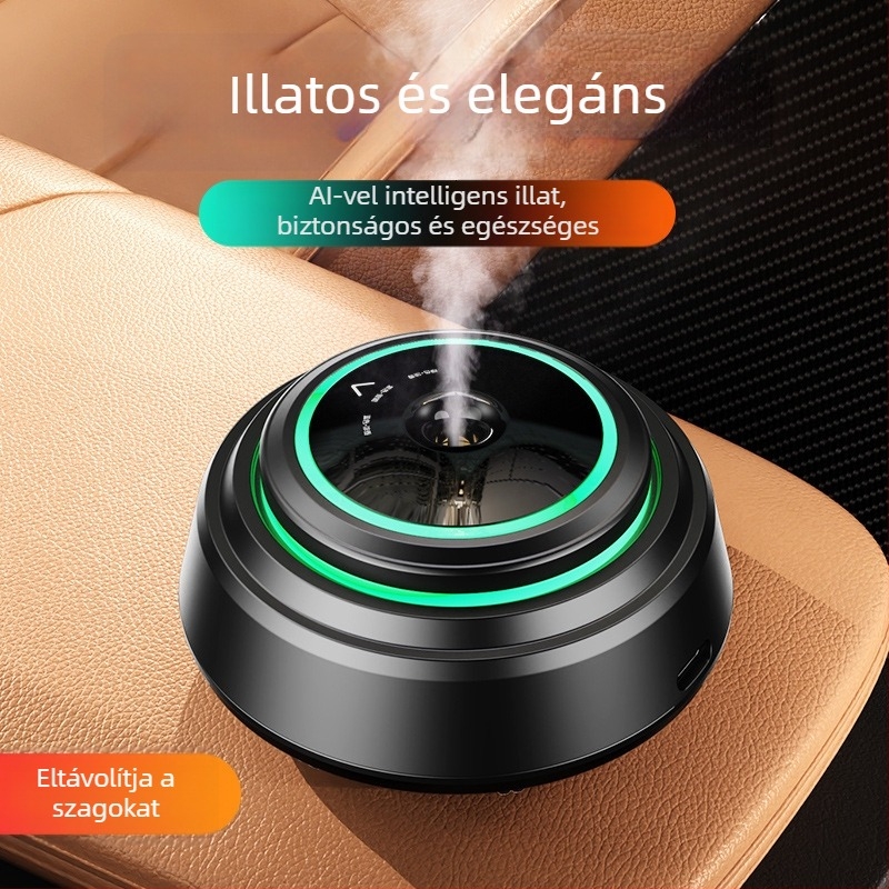 Autó aromaterápiás diffúzor, fémes kivitel, elektronikus permetezés — Hanna
