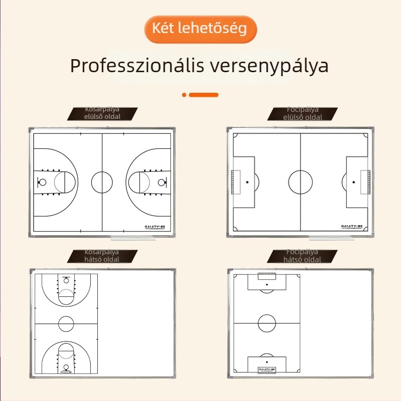 Összecsukható mágneses taktikai tábla kosárlabdára és futballra, állvánnyal, kétoldalas, alumíniumötvözet keret, kód zjszsb-001