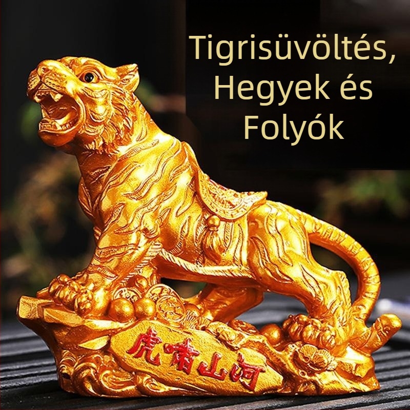 Autó belső dísz — tigri zodiákus, gyanta, modern letisztult stílus