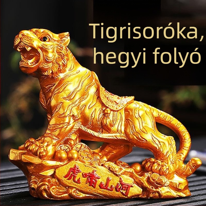 Autó belső dísz — tigri zodiákus, gyanta, modern letisztult stílus