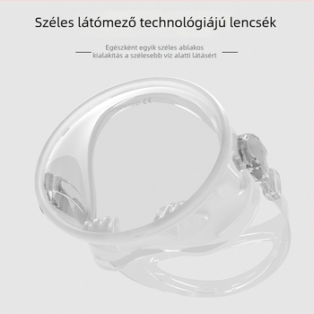 Integrált páramentes búvármaszk szabad merüléshez, nagy keret, vízálló és szivárgásmentes; szilikon, edzett üveg és polikarbonát