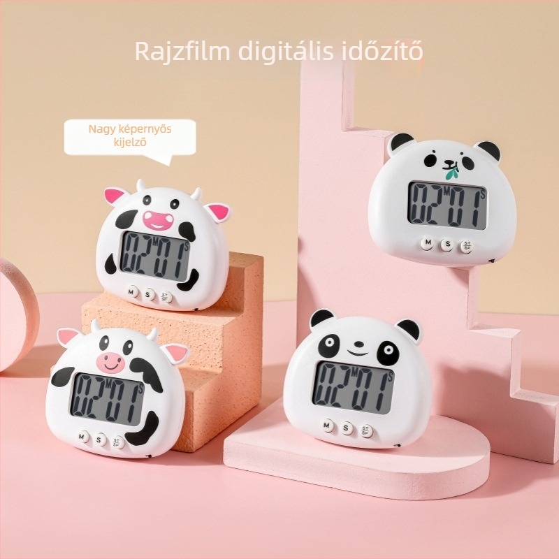 Rajzfilm időmérő diákoknak és gyerekeknek — LCD kijelző, elektronikus működés, akkumulátoros táplálás, kronográf