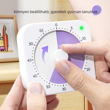 Diákoknak szóló vizuális mágneses időmérő – önfegyelem és a tanulás menedzsmentje, kvarc mechanizmus, elemes működés, négyszögletes kialakítás