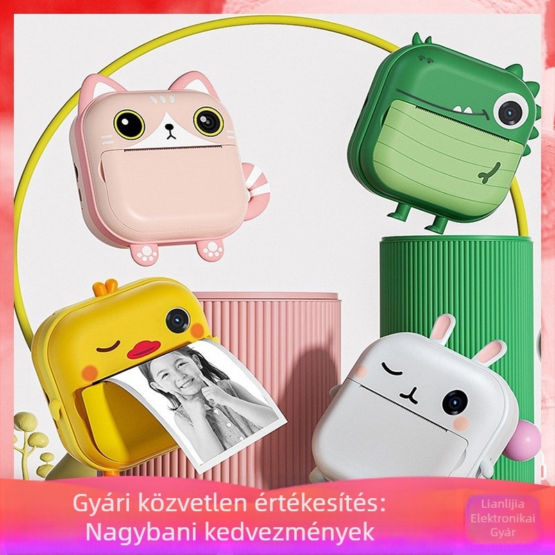 Gyerekeknek készült azonnali nyomtatású kamera, modell M2, 2,4 hüvelykes LCD, 48 MP, TF memóriakártya, 1200 mAh akkumulátor