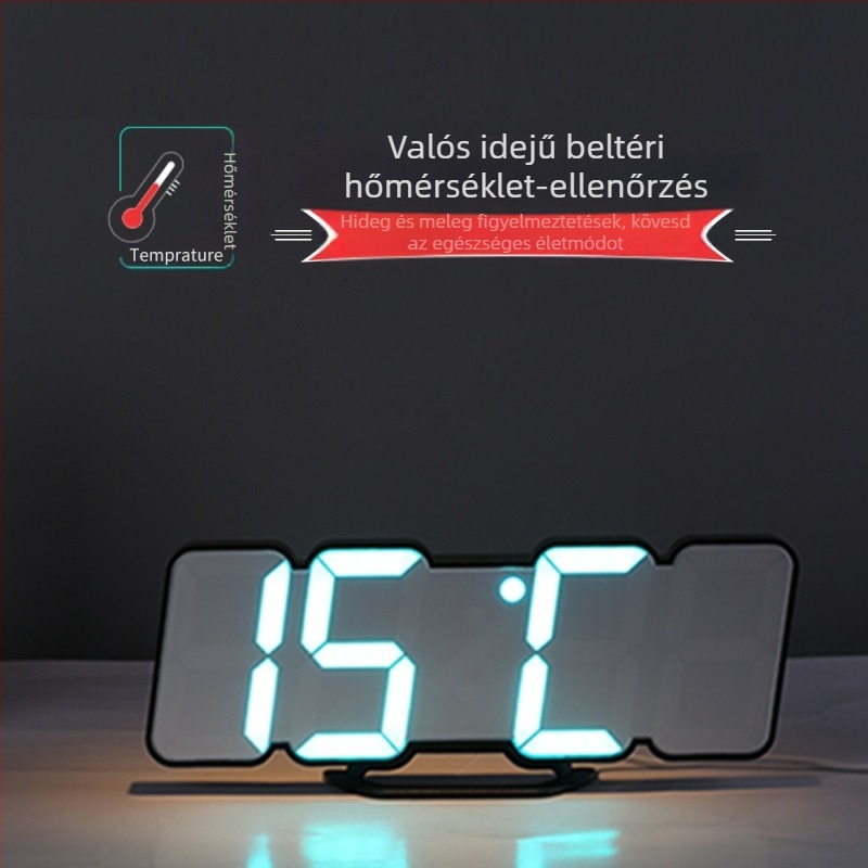 Li&Tai ébresztőóra, LED számlapos kijelző, hőmérő, örök naptár, visszaszámlálás, páratartalom-mérés