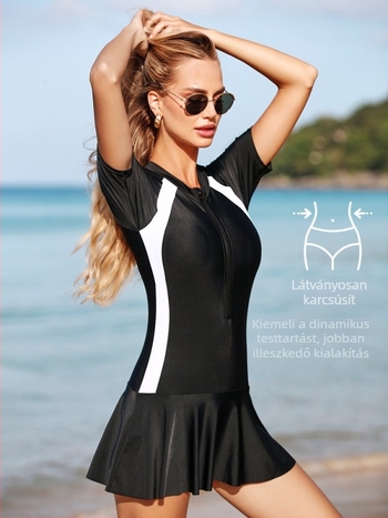 Női egyrészes fürdőruha, mellbetétekkel, gyorsan száradó nylon-spandex anyag 82/18, UV-védelem