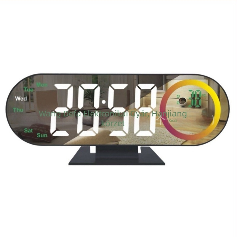 Nothing ébresztőóra nagy, digitális tükörrel, LED kijelző, hőmérő, 24 órás kijelzés, hét napjainak és hónap kijelzése
