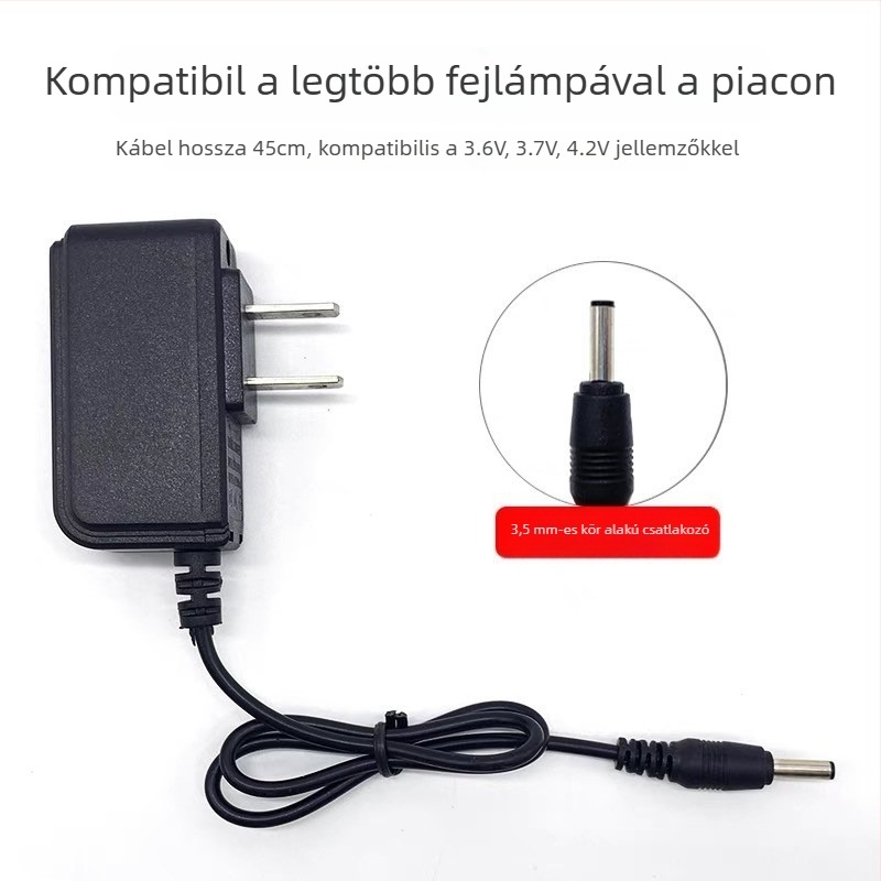 Fejlámpa töltő 1–3 kimenettel, kézi hajtású, újratölthető, műanyag test, alkalmas búvárkodásra, túrázásra és kempingezésre