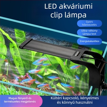 Guppy-specifikus LED akváriumi fény, clip-on, vízálló – algák növekedését támogató világítás