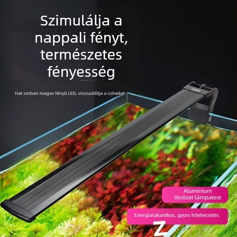 Guppy-specifikus LED akváriumi fény, clip-on, vízálló – algák növekedését támogató világítás