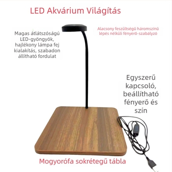 Lámpa LED akvárium – energiatakarékos, háromszínűen változó dekoratív világítás növényekhez és mikro tájhoz (Anyag: többszintű lemez; Funkció: testre szabható; Tömeg: legfeljebb 1,233 kg)