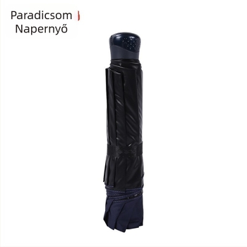 Paradise esernyő napra és esőre — összecsukható, kézi nyitás/zárás, 10 acél bordázat, 210T vászon vinil bevonattal, reklámlogó nyomtatva, UPF>50