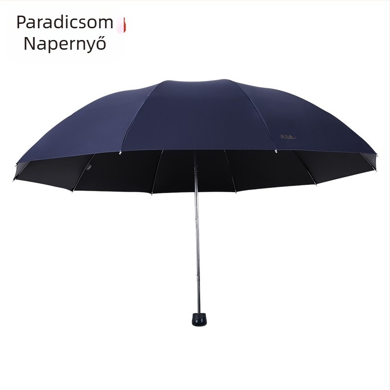 Paradise esernyő napra és esőre — összecsukható, kézi nyitás/zárás, 10 acél bordázat, 210T vászon vinil bevonattal, reklámlogó nyomtatva, UPF>50