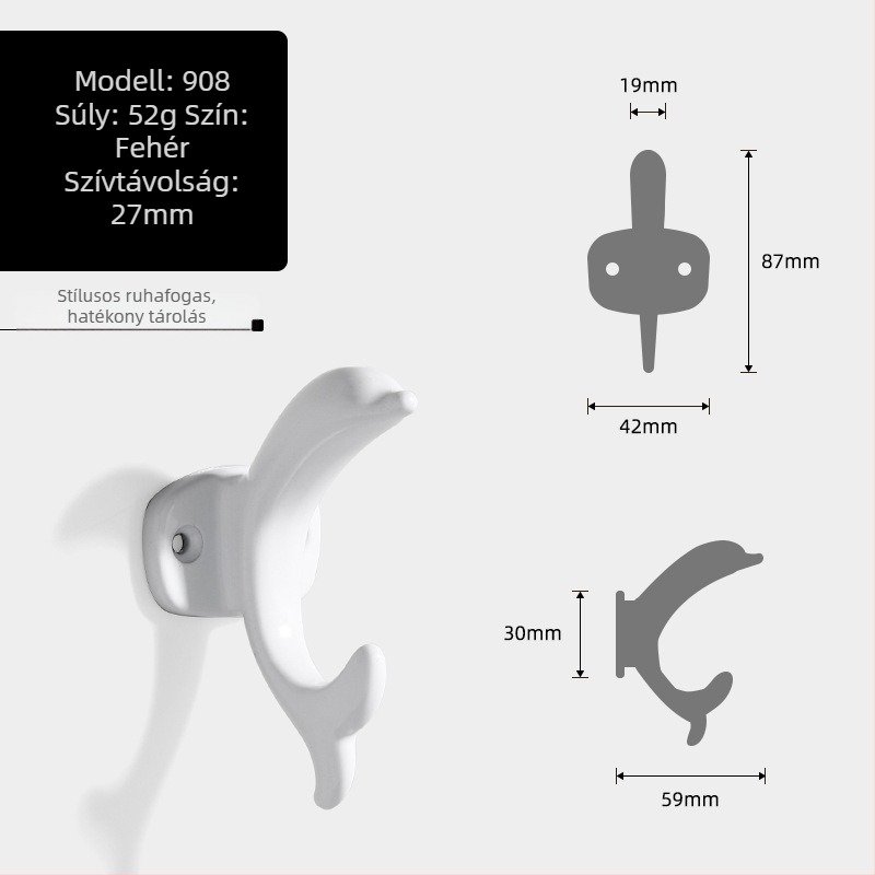 Delfin alakú ruhakapó alumínium ötvözetből, modern minimalista stílusú gardróbhoz, modellek 907–909, felületi bevonat spray festéssel, Jian Hao