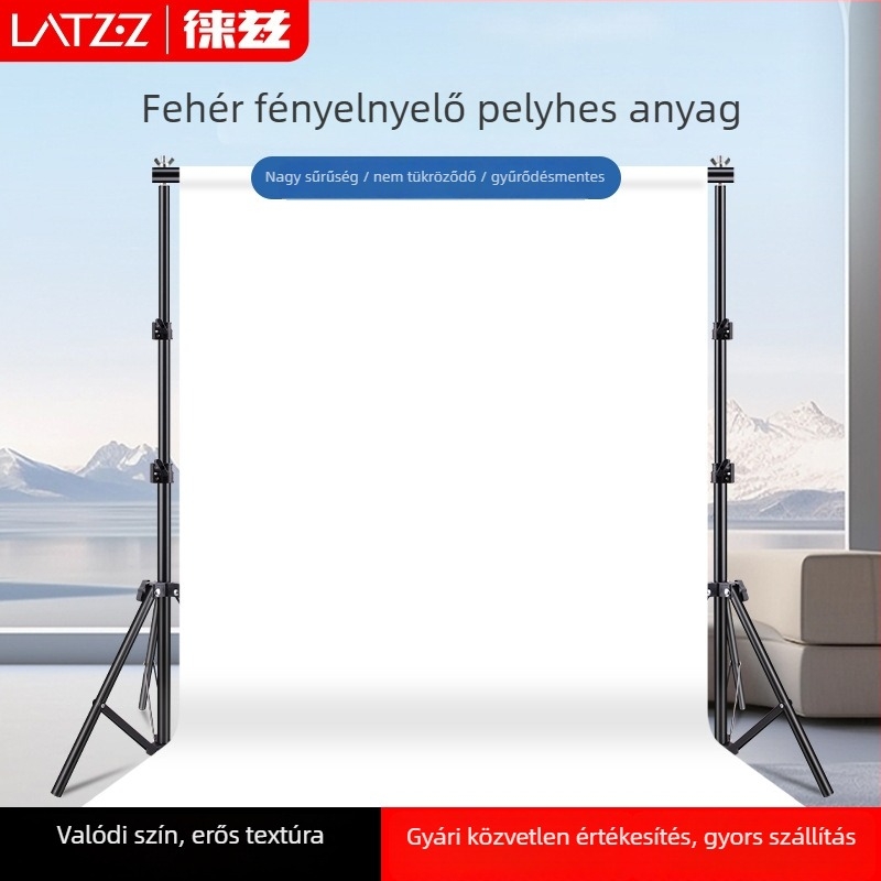 Fehér fotóháttértextil, velúrszerű felület, flockált, 2×3 m