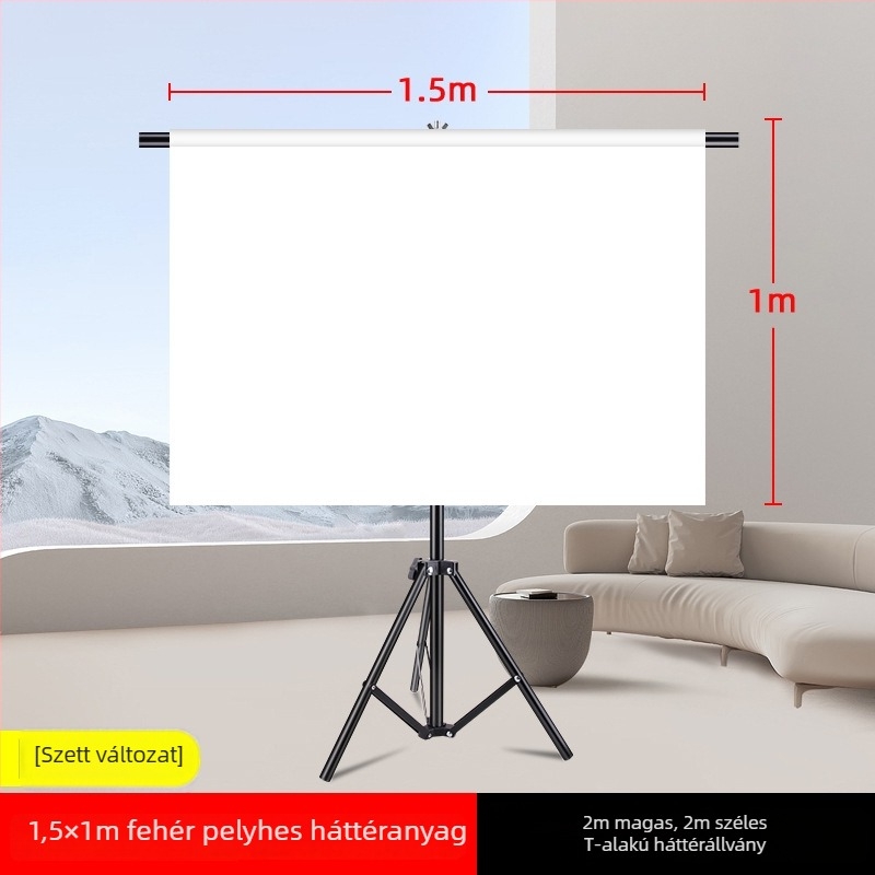 Fehér fotóháttértextil, velúrszerű felület, flockált, 2×3 m