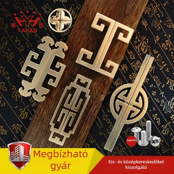 Szekrényfogantyú egylyukú, kínai stílusú, cinkötvözet, elektroplattázott, modell 8371