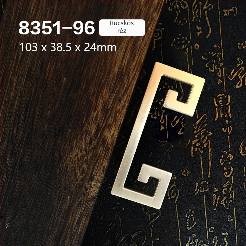 Szekrényfogantyú egylyukú, kínai stílusú, cinkötvözet, elektroplattázott, modell 8371