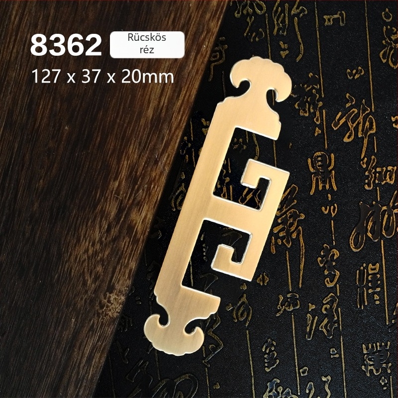 Szekrényfogantyú egylyukú, kínai stílusú, cinkötvözet, elektroplattázott, modell 8371