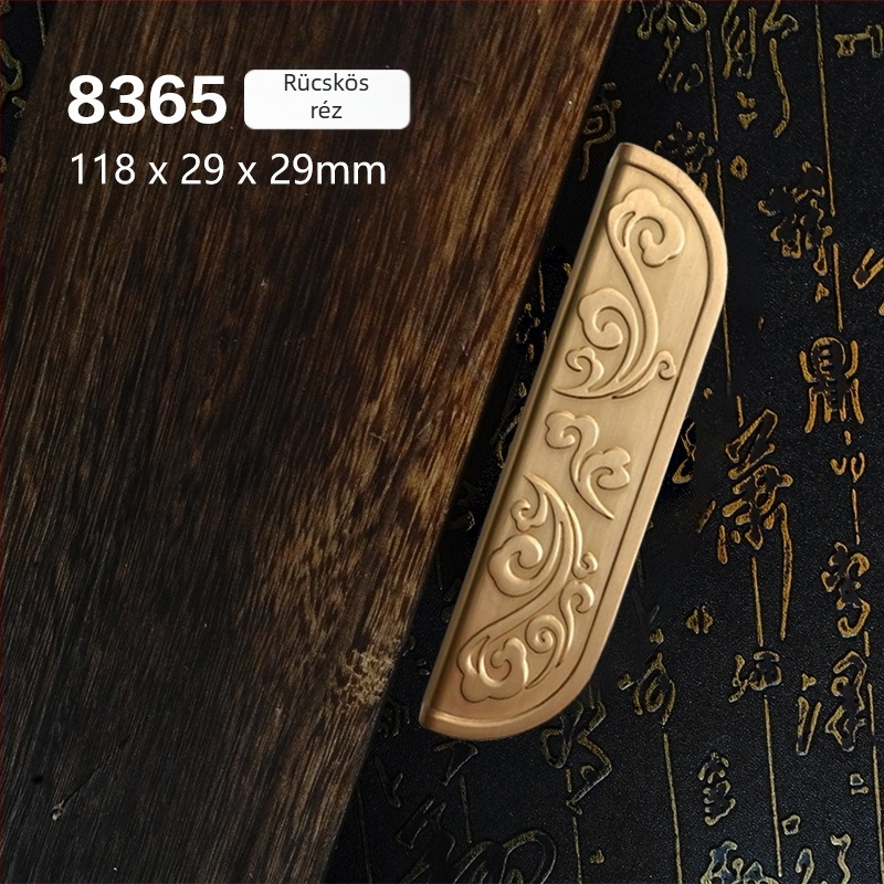 Szekrényfogantyú egylyukú, kínai stílusú, cinkötvözet, elektroplattázott, modell 8371