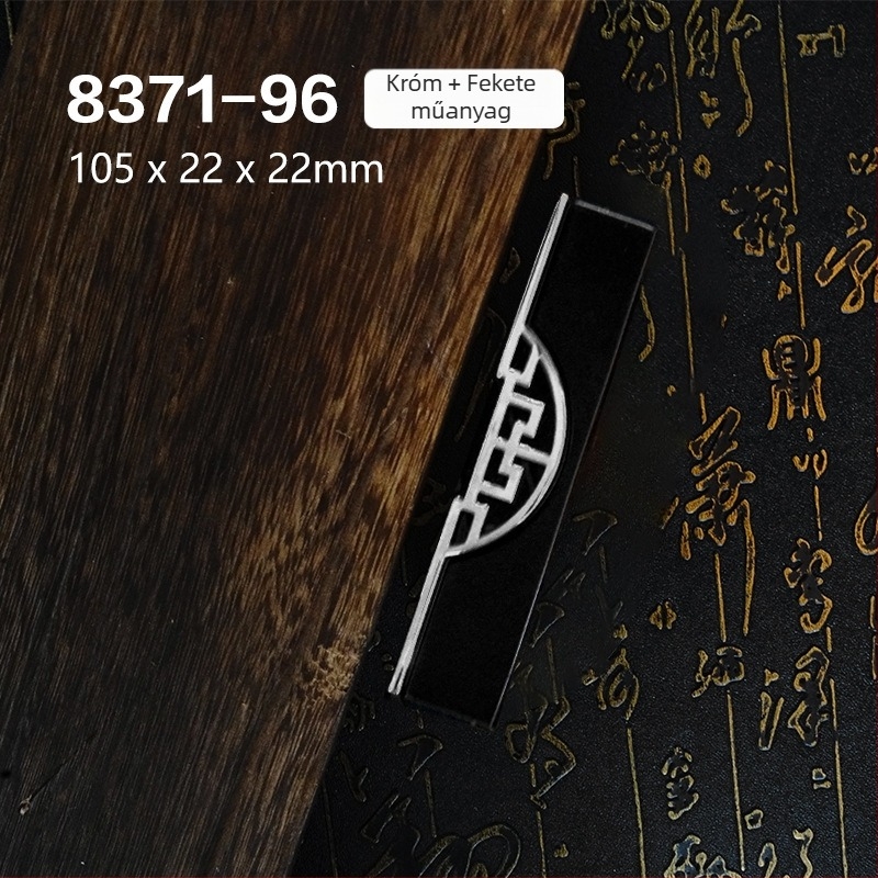 Szekrényfogantyú egylyukú, kínai stílusú, cinkötvözet, elektroplattázott, modell 8371