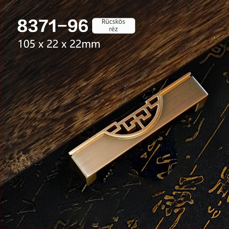 Szekrényfogantyú egylyukú, kínai stílusú, cinkötvözet, elektroplattázott, modell 8371