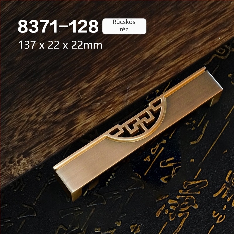 Szekrényfogantyú egylyukú, kínai stílusú, cinkötvözet, elektroplattázott, modell 8371