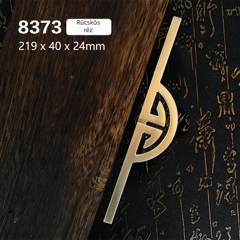 Szekrényfogantyú egylyukú, kínai stílusú, cinkötvözet, elektroplattázott, modell 8371