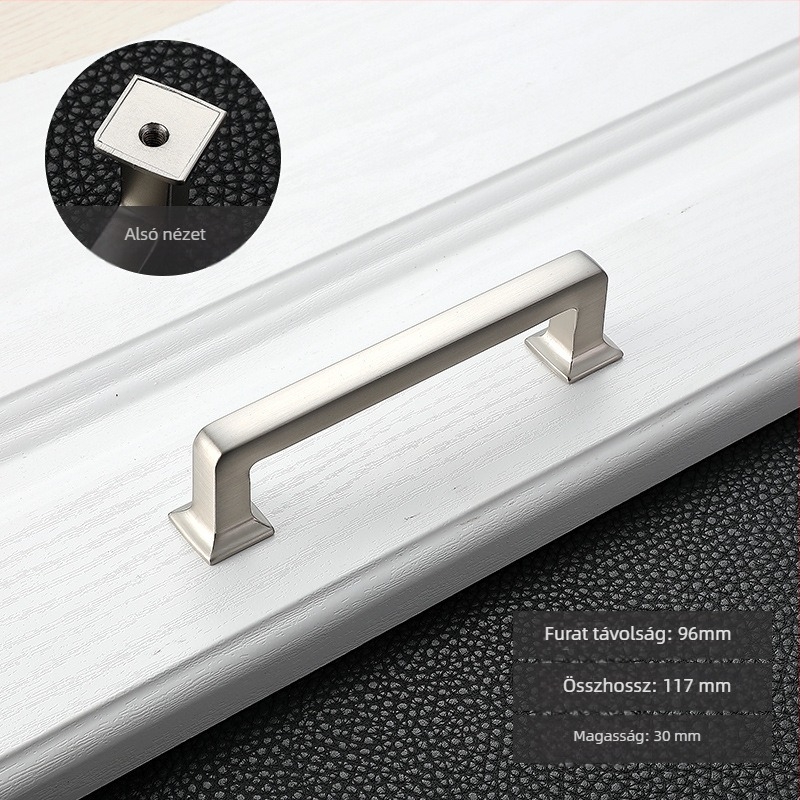 Szekrényajtó fogantyú (modern minimalista stílus, cinkötvözet, elektroplatírozás, modell PZ6604, ajtókhoz és fiókokhoz)