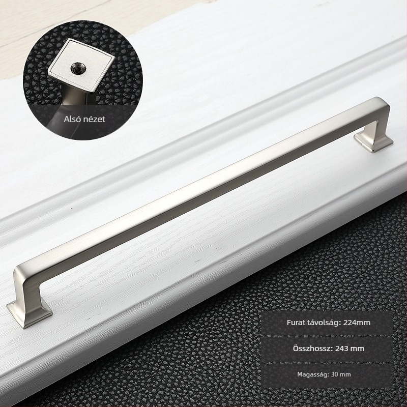 Szekrényajtó fogantyú (modern minimalista stílus, cinkötvözet, elektroplatírozás, modell PZ6604, ajtókhoz és fiókokhoz)
