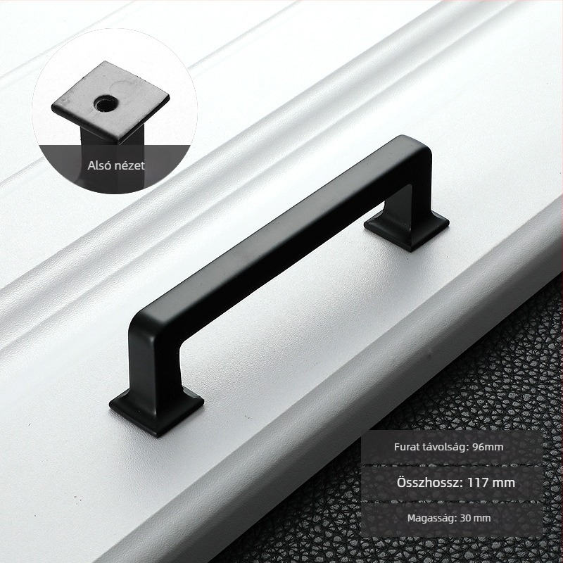 Szekrényajtó fogantyú (modern minimalista stílus, cinkötvözet, elektroplatírozás, modell PZ6604, ajtókhoz és fiókokhoz)