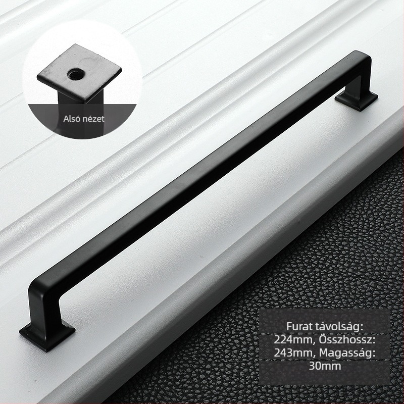 Szekrényajtó fogantyú (modern minimalista stílus, cinkötvözet, elektroplatírozás, modell PZ6604, ajtókhoz és fiókokhoz)