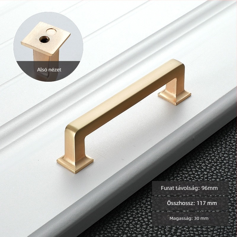 Szekrényajtó fogantyú (modern minimalista stílus, cinkötvözet, elektroplatírozás, modell PZ6604, ajtókhoz és fiókokhoz)