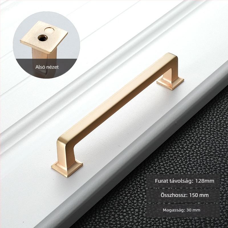 Szekrényajtó fogantyú (modern minimalista stílus, cinkötvözet, elektroplatírozás, modell PZ6604, ajtókhoz és fiókokhoz)