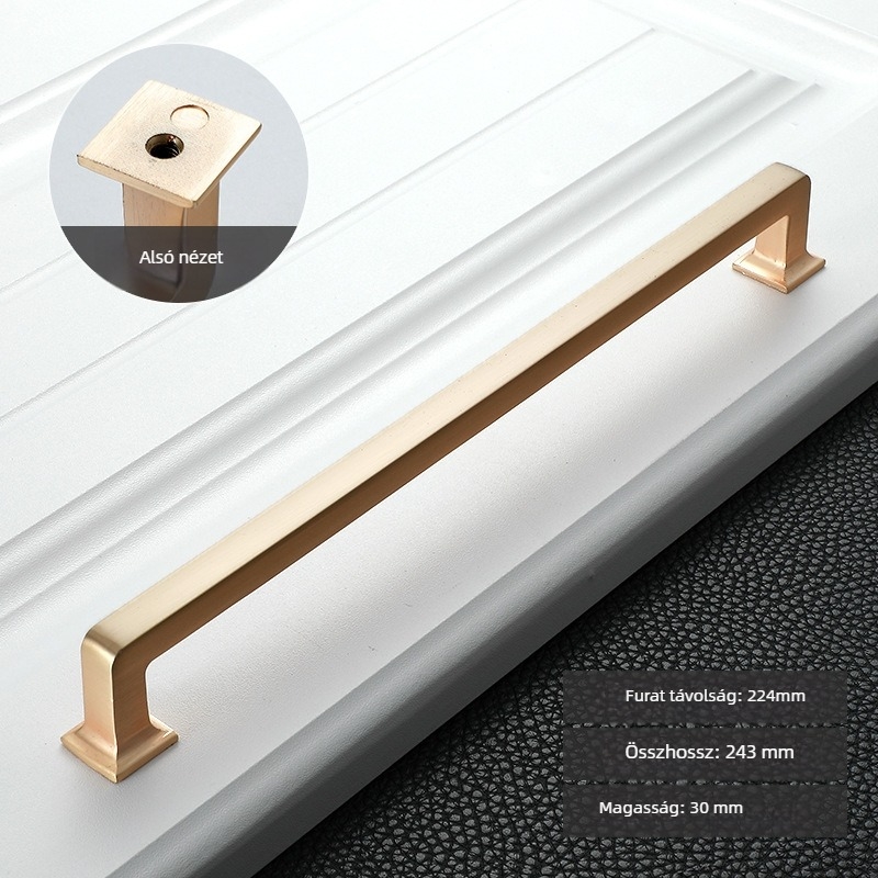 Szekrényajtó fogantyú (modern minimalista stílus, cinkötvözet, elektroplatírozás, modell PZ6604, ajtókhoz és fiókokhoz)