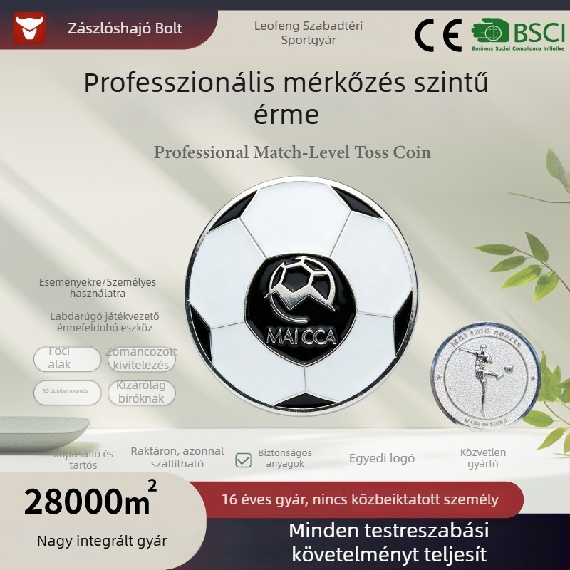 Futballbírók érme dobó eszköze – mérkőzés sorsolásához használt érme, futball-edzéshez való segédeszköz