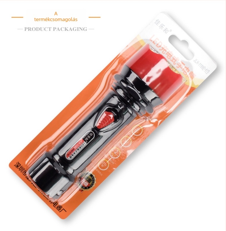 LED vészfény zseblámpa kézi töltéssel, 100–240 lm, 1 W, 400 mAh, ABS ház