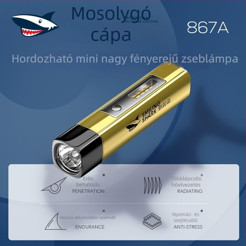 Kültéri ABS műanyag zseblámpa, hordozható LED világítás, ultra fényes mini kempinglámpa fix fókuszú