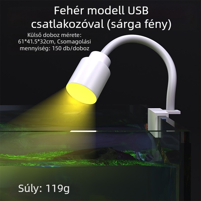 AKVÁRIUM LED LÁMPA USB, PVC egyenes test, dekoratív világítás, 3W