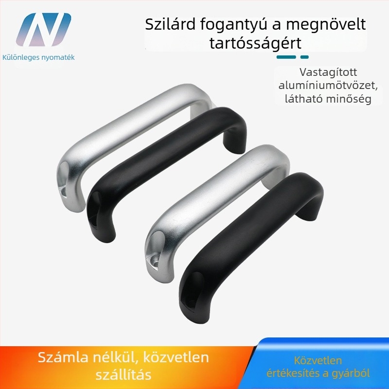 Szekrényajtó fogantyúja alumíniumötvözetből, ovális forma, oxidált felület, modell C-UADL-152