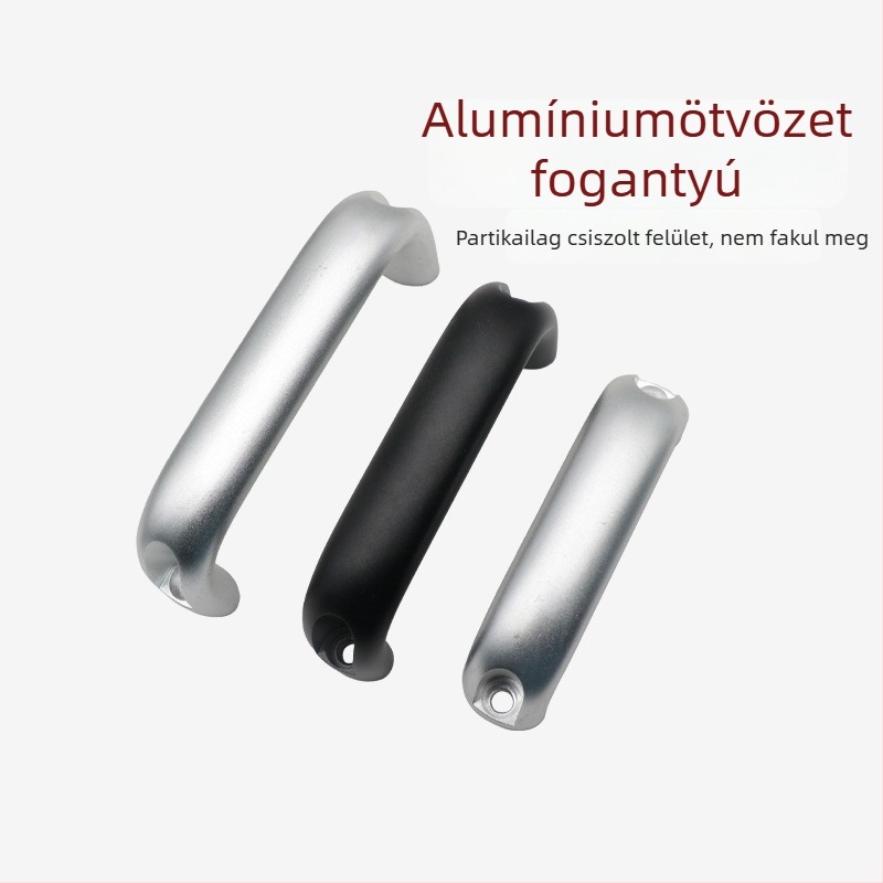 Szekrényajtó fogantyúja alumíniumötvözetből, ovális forma, oxidált felület, modell C-UADL-152